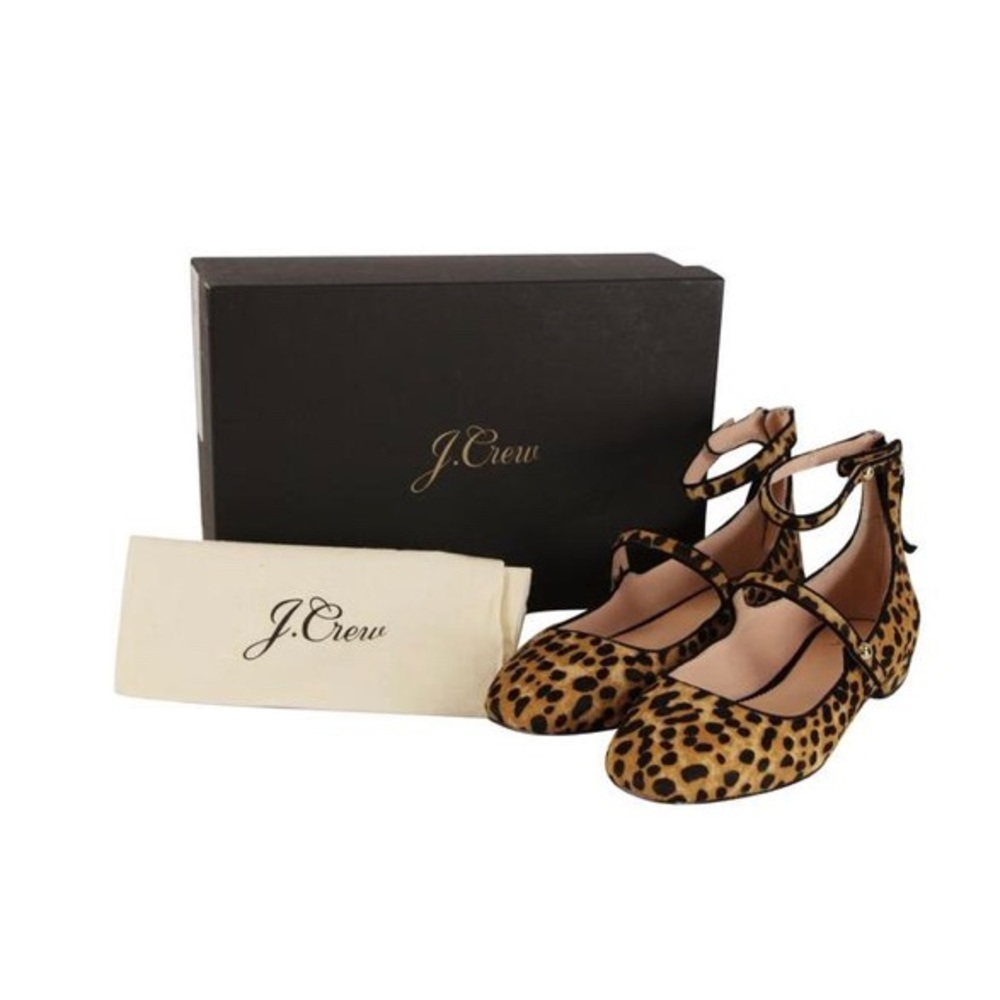 J.Crew Sally Ballet Calf Hair Leopard Flats size 9